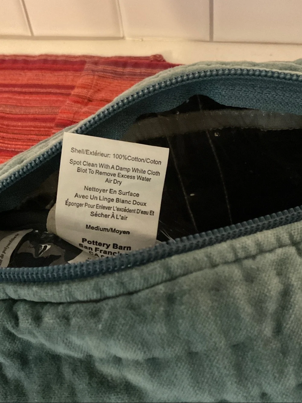 Pottery Barn Plush Quilted Cosmetic Toiletry Bag in Sage Green